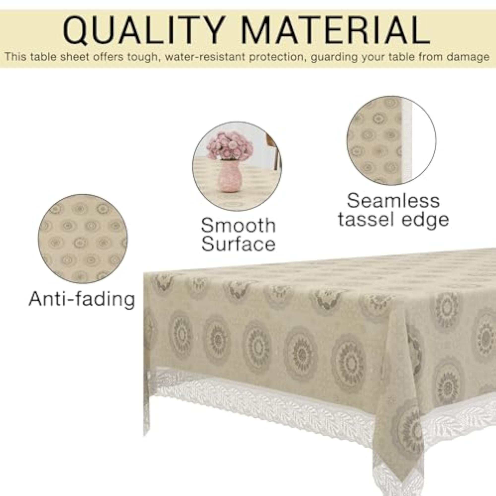 60x90 Inch PVC Dining Table Cover Waterproof