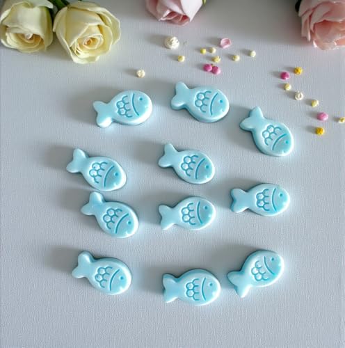 Pesci di sapone 50 pezzi blu – Bomboniere per Comunione, Battesimo e Cresima – Piccoli saponi decorativi a forma di pesce – Decorazione da tavolo e regalini per celebrazioni