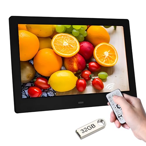 Zedify 7' HD IPS Digital Photo Frame - 1080P Video, Auto Power On/Off, Image Preview, MP3, Calendar...