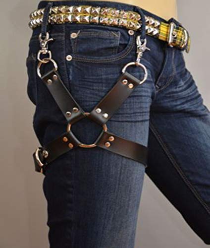 Leather Thigh Leg Garters Belt Harness Punk Body Cage For Women Or Men(Th02) #TOP4