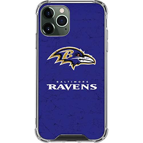 Skinit Clear Phone Case Compatible with iPhone 12 Pro Max - Officially Licensed NFL Baltimore Ravens Distressed Design