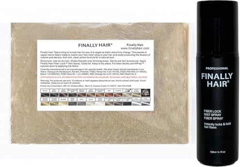 Finally Hair Fiber &amp; Strong Hold Spray Combo (Dark Blonde, 50g Refill)