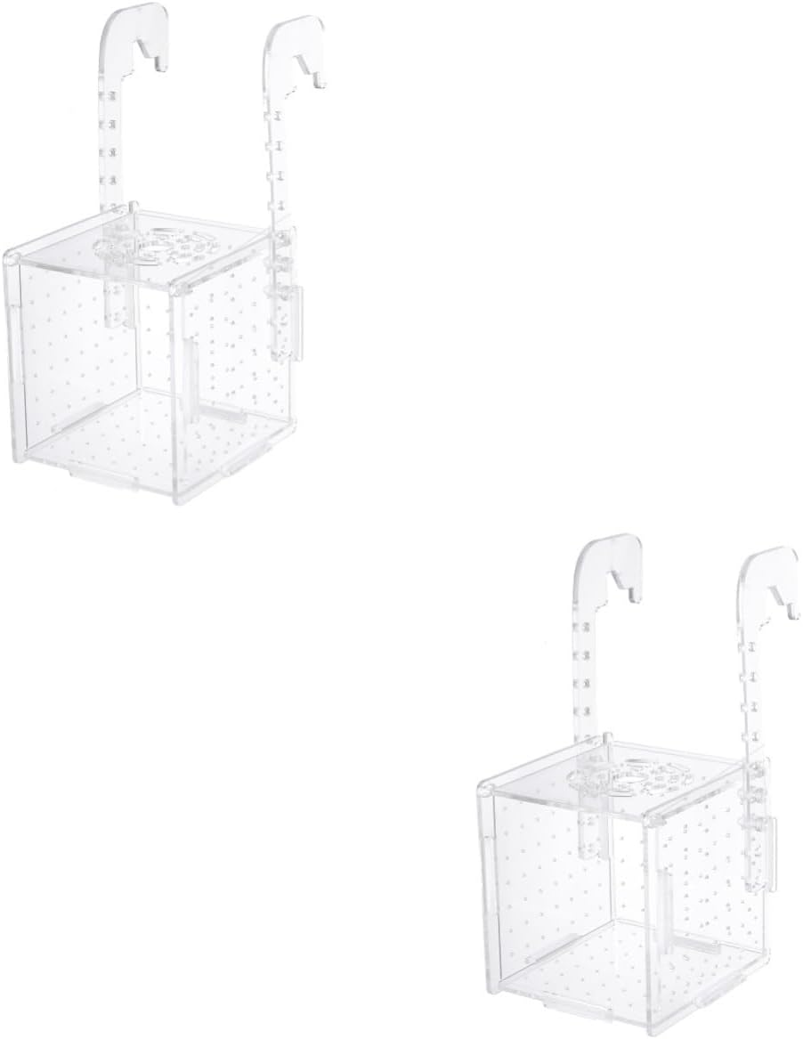 POPETPOP 2pcs Multifunctional Aquarium Incubator Breeding Box Hatching Boxes Floating Cover Acrylic Tank