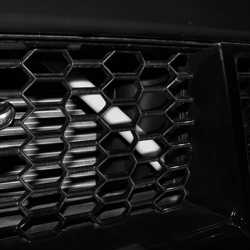 Image of KUNGKIC For 2024 2025 Mustang Grill Inserts Trims ABS V Brace Stripes Wrap Covers Exterior Car Accessories (White)