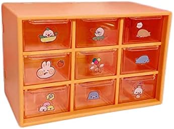 Small Plastic Organiser with Transparent Drawer, 3 Layer 9 Drawers Makeup Organizer Cosmetic Storage Boxes, Suitable to Store Cosmetics Jewelry All Kinds Of items For Kitchen, Bedroom, Dorm, White