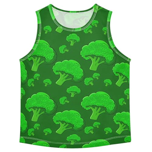J JOYSAY Broccoli Vegetable DarkGreen Boys Tank Top Sleeveless Muscle Shirts Quick Dry Kids T-Shirts 3-15T