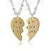 Aoloshow 2 Parts Best Fucking Bitches Pendant Necklace Birthday Gift Gold