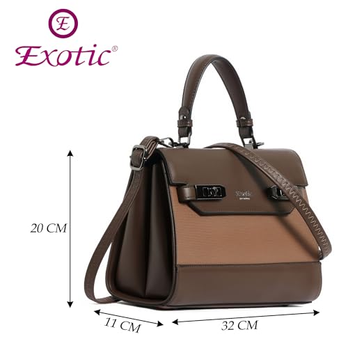 Image of EXOTIC Premium Style and Look beautiful Texture Design Flap Closure Top Handle Dual Color Hand /Sling Bag For Women & Girls | Ladies Purse | Gift For Ladies