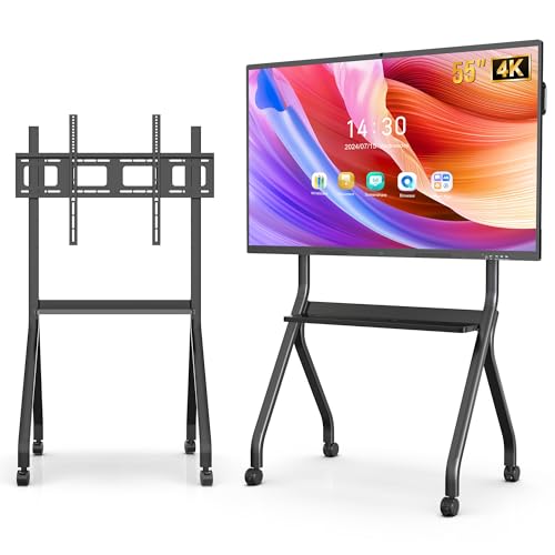Image of 55 Inch Interactive Whiteboard, 4K Smart Board, Touchscreen Built in Ultra High Definition Camera Open App Ecosystem, Presentation Electronic Smart Board for Classroom Home Office (With Stand)