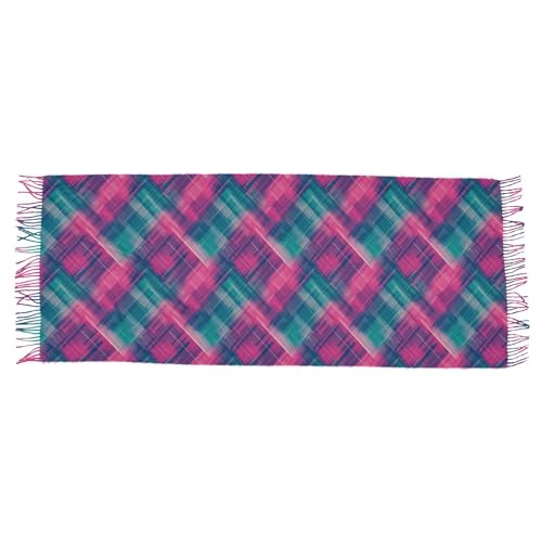 ALAZA Pink Green Plaid Women’s Scarf Soft Warm Long Scarves Shawl Wrap for Winter Autumn Home Office Travel2
