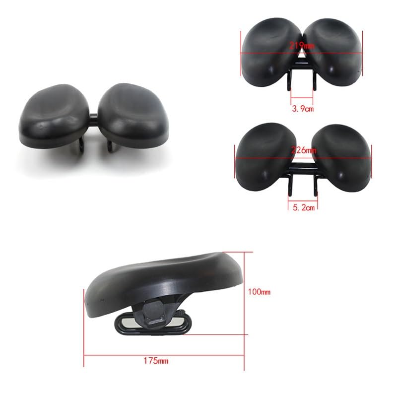 Selle de vélo, Selle VTT sans Pression, Double Bec réglable, Confortable et Souple, pour vélo de Route et VTT.