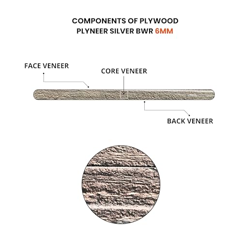 Image of Plyneer Silver BWR Grade Plywood - Premium Gurjan Wood for Bathroom & Kitchen Makeovers (6mm)-7ft x 4ft
