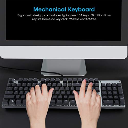 Demeras Keyboard Replacement Computer Accessory Comfortable Mechanical Keyboard Durable Rugged Stable Gaming Keyboard 04 Key Keyboard for Laptop for PC for Gaming