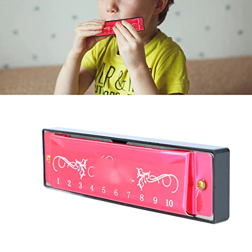Harmonica Aluminium & Acier Inoxydable 10 Trous Harmonica 20 Mélodies Léger Voyage Débutant (Rose rouge) - Les Beatles, Paul McCartney, John Lennon, RIngo Starr, George Harrison Harmonica Aluminium & Acier Inoxydable 10 Trous Harmonica 20 Mélodies Léger Voyage Débutant (Rose rouge) – Image 3