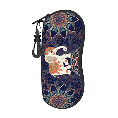 Mortgats Elephant Soft Sunglasses Eyeglass Glasses Case For Women With Belt Clip Neoprene Pouch Zipper Carabiner Portable Light Travel thumb #6