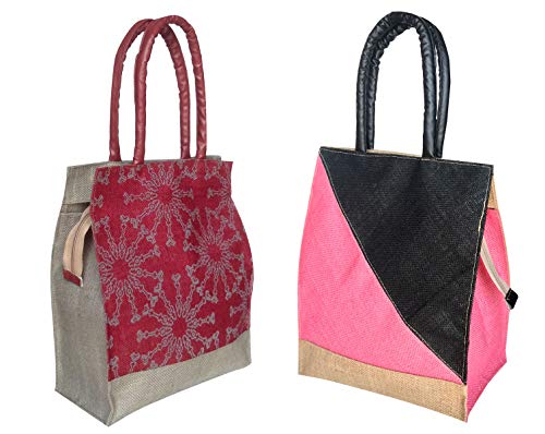 Foonty Daily Use Men/Women Jute Lunch Bags(Pack of 2,FAB-24C)