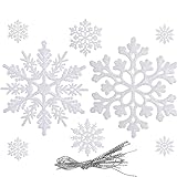 [Diseño] : Es rebanadas madera manualidad con patrones de copos de nieve, muy detalladas y variadas como adornos de copa de árbol, proyectos de artesanía de fiesta, regalo hecho a mano y piezas para manualidades de fiesta.