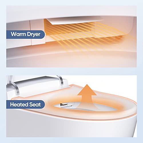 Horow Luxury Smart Toilet, Upgraded Bidet Toilet, Modern Toilet With Bidet Built-In, Tankless Toilet With Automatic Powerful Flush, Auto Open/Close Lid, Heated Bidet Seat, Instant Warm Water #TOP5