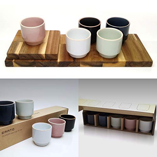 Lenith Korean Shot Glasses Set For Sake, Soju, 1.7 Oz, 5 Piece Handcrafted Ceramic Pottery Porcelain Glass For Sake thumb #8
