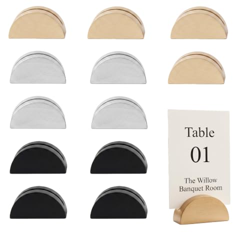 Table Number Stands, 12 PCS Place Card Holder, 2.5×5×2.5cm, Lotus wood