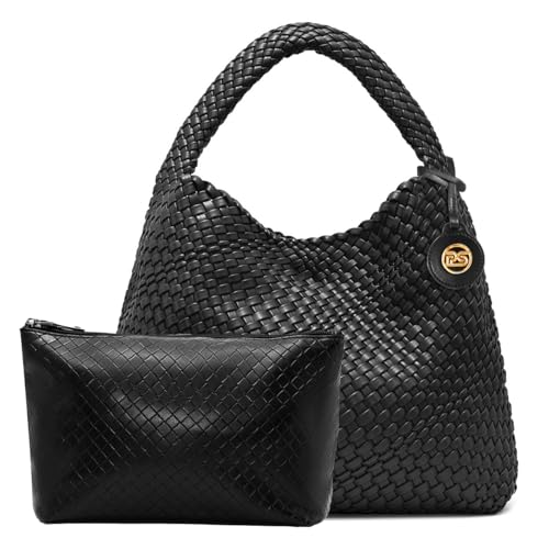 Ps Petite Simone SWY-B1683-BLACK-US Woven Tote Bag For Women Large Woven Purse Woven Leather Handbags Braided Purse Weave Purse cover