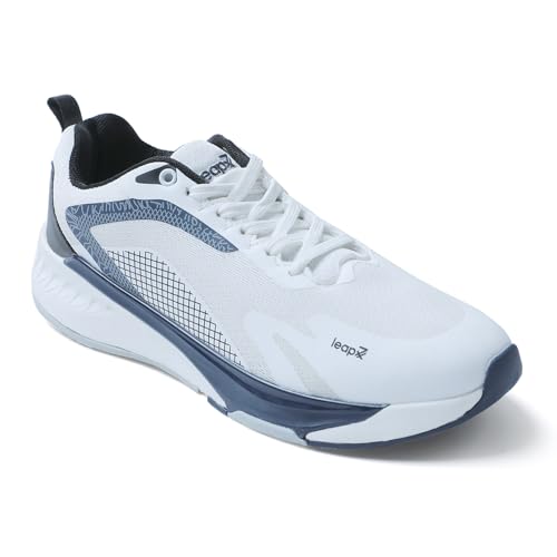 Image of Liberty Leap7x EVELSTER-E Men Sports Running Shoes - Black & White | Comfortable and Durable Lace-Up Closure - Suitable for Lacing Walking, Gym, Jogging and Outdoor Shoes for Man - Cushioned Footbed