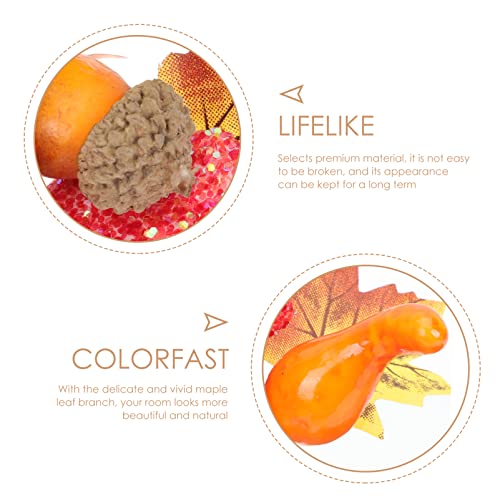 PRETYZOOM 24 peças decorações de folhas de bordo artificiais de folhas de bordo palhetas decorações