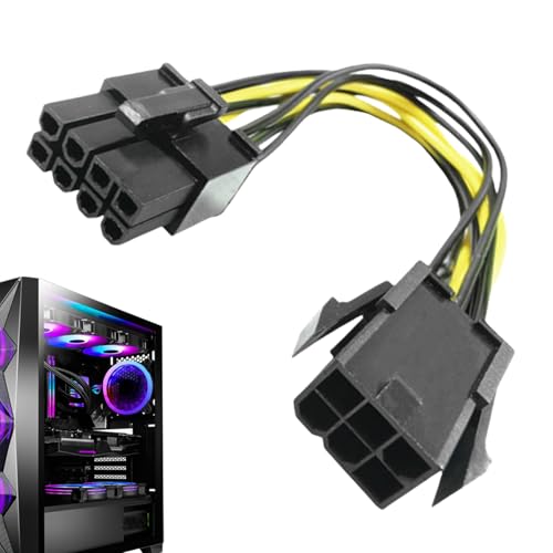 Genérico 6 pines a 8 pines GPU Adapter – Copper Clad Aluminio 18 cm | Graphics Card Cable, PCIe Converter Adapter Cable | Stable Power Connection GPU Adaptor For Desktop Computer Graphics Card Use
