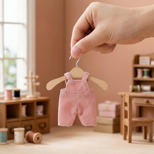 Cintres en bois de qualité pour dressing et garde-robe de poupée 10cm