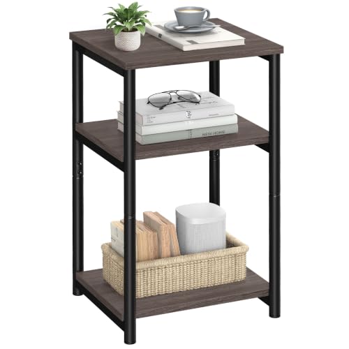 Image of VASAGLE Side Table, Small End Table, Tall Nightstand, Steel Frame