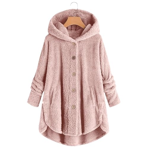Bed Jackets for Girls Plus Size Fuzzy Fleece Coat Kids Cozy Button Hooded Jacket 2025 Trendy Girls Sweatshirt 5-14 Years2