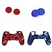Produktbild Musuntas 2 STK. Silikon Schutzhülle und 2 Paar Kappen Joystick Thumbstick Mütze und Ersatz für Playstation 4 PS4 Controller red und Blue
