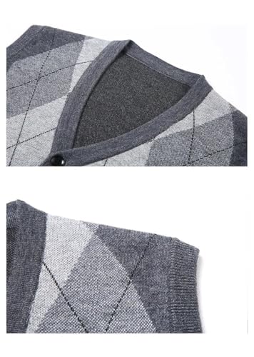 Men's Sweater Cardigan Waistcoat Thick Sleeveless Single Breasted Knit Vest2