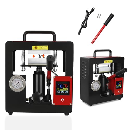 10 Ton Hydraulic Heat Press Machine 2.3 x 4.7 Inch Dual Heating Plate Fast Heating Jack Heat Press w/LCD Time Temp Controller Multifunction Heat Press for Printing Textiles Pressing Oil