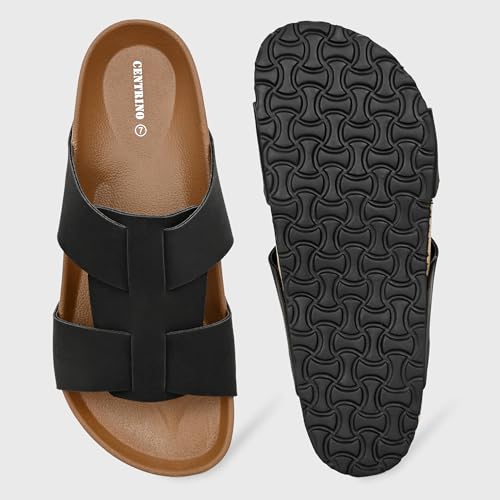 Image of Centrino Men's Berkin-Style Slip-On Sandals | Open Toe Design | Soft PU Footbed | Lightweight & Comfortable | Arch Support | On-Grip Sole | Casual Outdoor Wear (9211)
