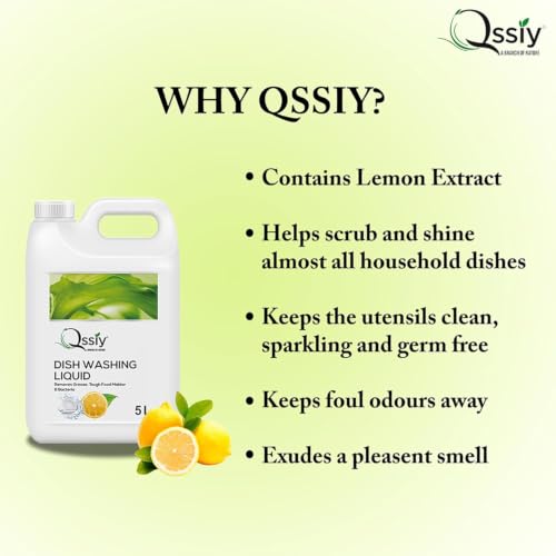 Image of Qssiy Green Apple Dishwash Gel, Tough on Grease, Gentle on Hands, Bulk Refill, 10L Can