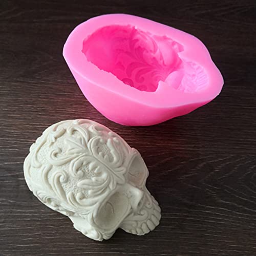 Moule en silicone tête de mort pour cendrier et pot de résine - 6