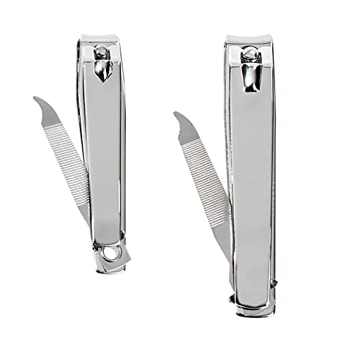 Givyahan Nail Clippers Set,Sharp Stainless Steel Toenails And Fingernails Clipper Cutter,Professional Pedicure And Manicure Kit For Men Women(2Pcs Silver) #TOP1