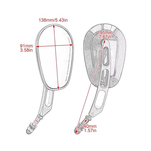 Espejo retrovisores con acabado Premium para Sportster 2010-2012 2