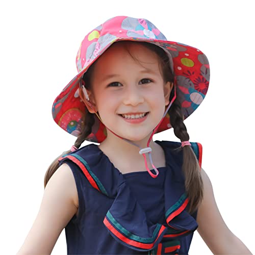 Ami & Li tots Baby Sonnenhut Wasserdicht Einstellbar Outdoor Eimer Hut Angeln Wandern Camping für Mädchen Jungen Säugling Kind Kleinkind UPF 50 - L: Blumen und Matroschka Cover