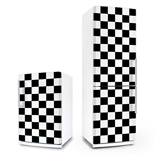 posterdeluxe Kühlschrank- & Geschirrspüler-Folie - Rockabilly – Karo - Aufkleber Dekorfolie Front Spülmaschine 50er