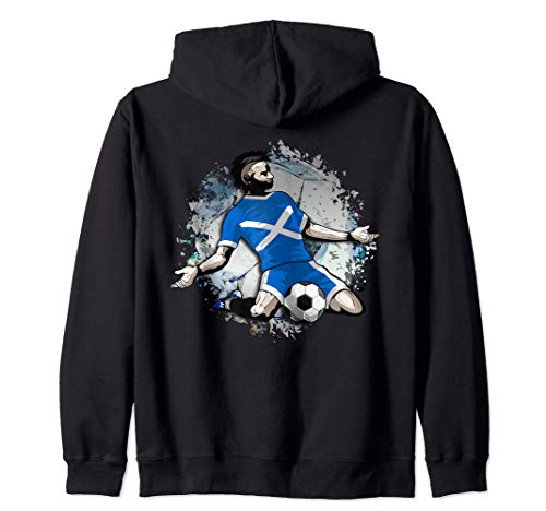 Scotland Soccer Scottish National Flag Proud Football Lovers Zip Hoodie, Black