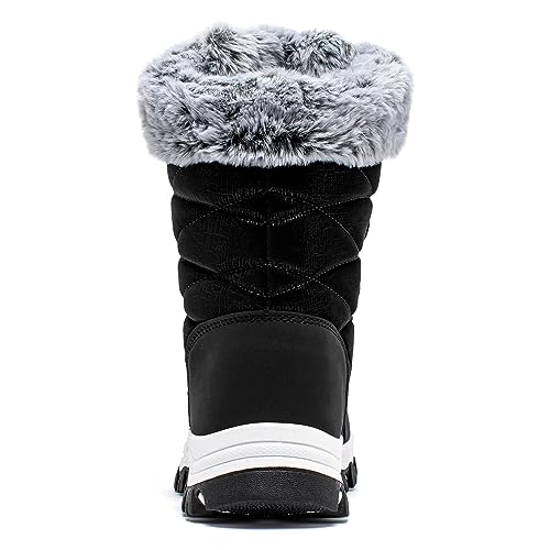 HOBIBEAR Women's Waterproof Winter Snow Boots Lightweight Warm Faux Fur Lined Mid-Calf Booties4