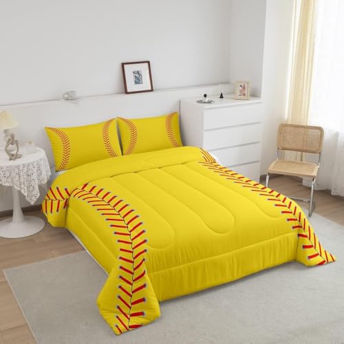 Image of Feelyou Softball Bedding Set Toddler Size for Kids Boys Girls 3Pcs