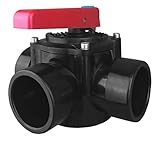 pool 6 wege ventil elektrisch Farbe: Grau / Grifffarbe rot well2wellness® PVC 3-Wege Zylinderhahn Drehscheibenventil 50mm