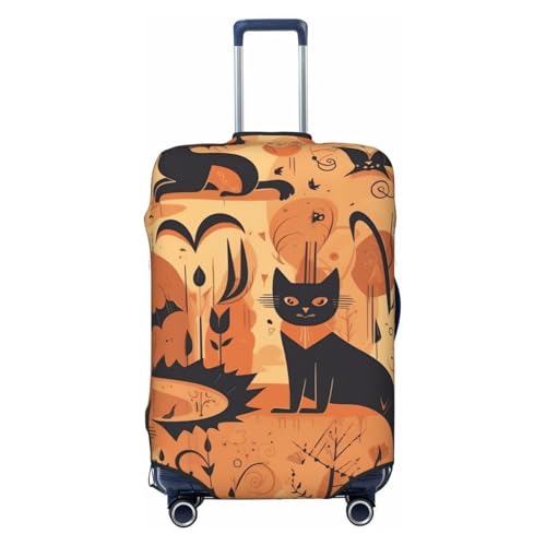 Orange Vibrant Nightmare Travel Luggage Cover Suitcase Protector Washable Elastic Suitcase Cover Anti-Scratch Luggage Protector Travel Suitcase Baggage Cover Fits 18-32 Inch Suitcase Large