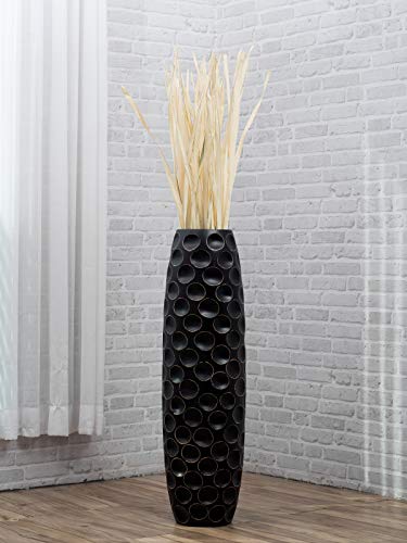 Image of Leewadee Large Floor Vase 34 inches Mango Wood for Pampas Grass, Dried Flowers