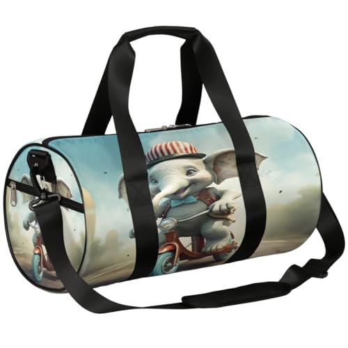 Borsone con scomparto per scarpe impermeabile motivo: elefante per moto viaggi fitness palestra fine settimana Elefante in moto