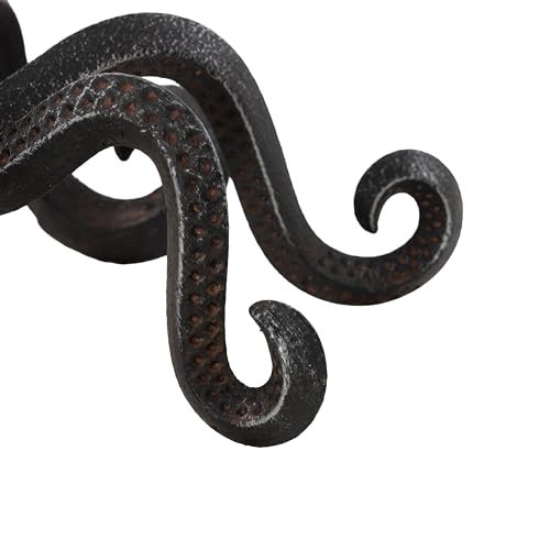 Image of Deco 79 Metal Octopus Decorative Sculpture Home Decor Statue with Long Tentacles and Suctions Detailing, Accent Figurine 12 inch x 9 inch x 4 inch, Black