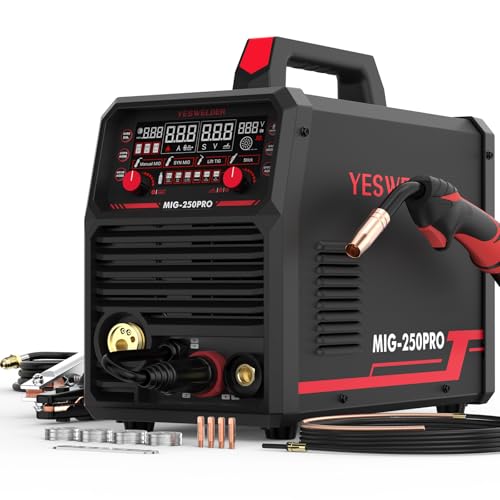 Image of YESWELDER MIG-250 PRO Aluminum MIG Welder, 250Amp 220V Advanced Digital Display, MIG/Pulsed MIG/Flux Core/Aluminum MIG/Lift TIG/Stick 6-In-1 Multiprocess Welding Machine, Spool Gun Compatible